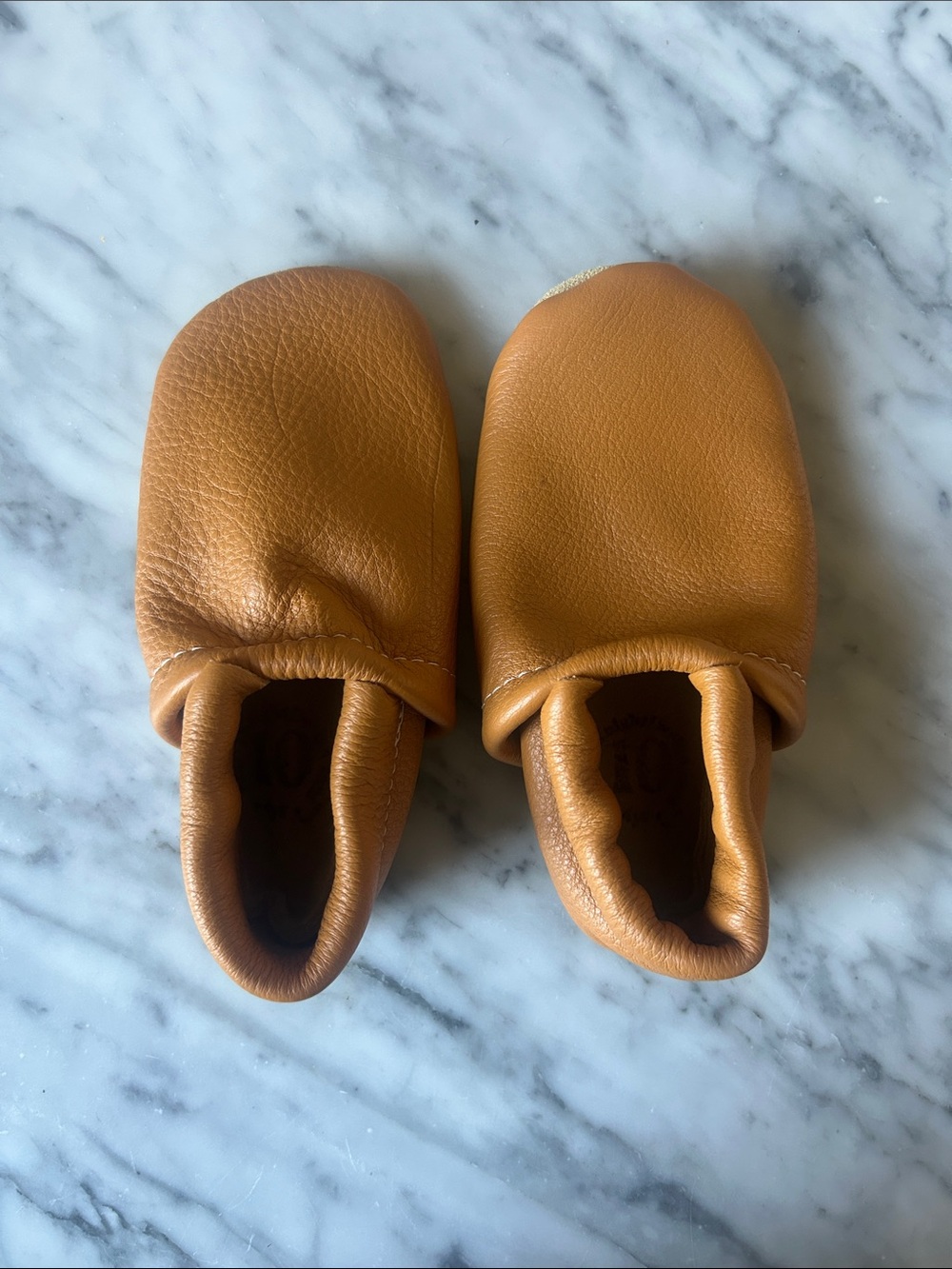 Kids Leather Moccasin Slip-On in Tan